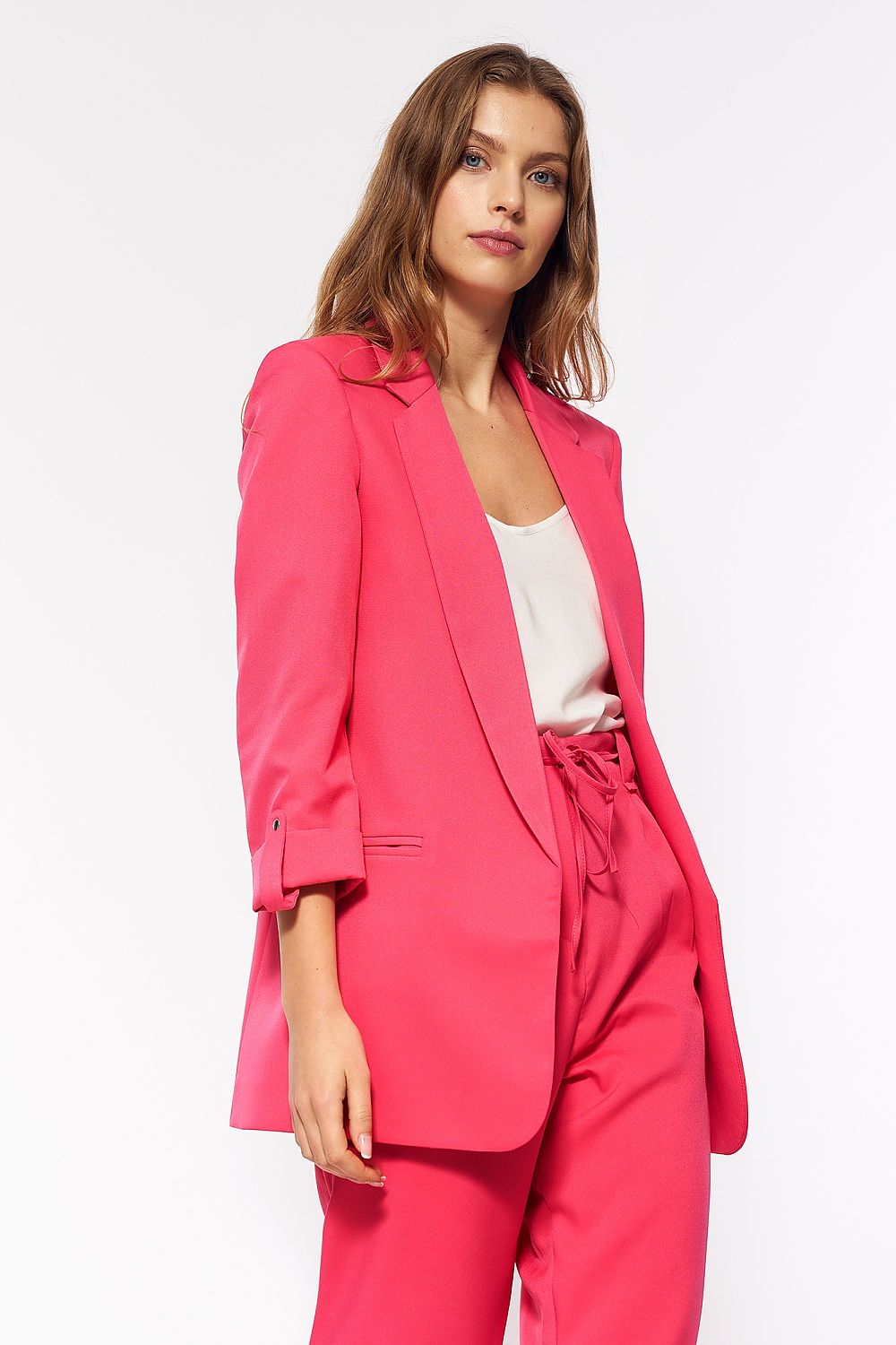   Różowa marynarka oversize Z43 Pink - Nife 