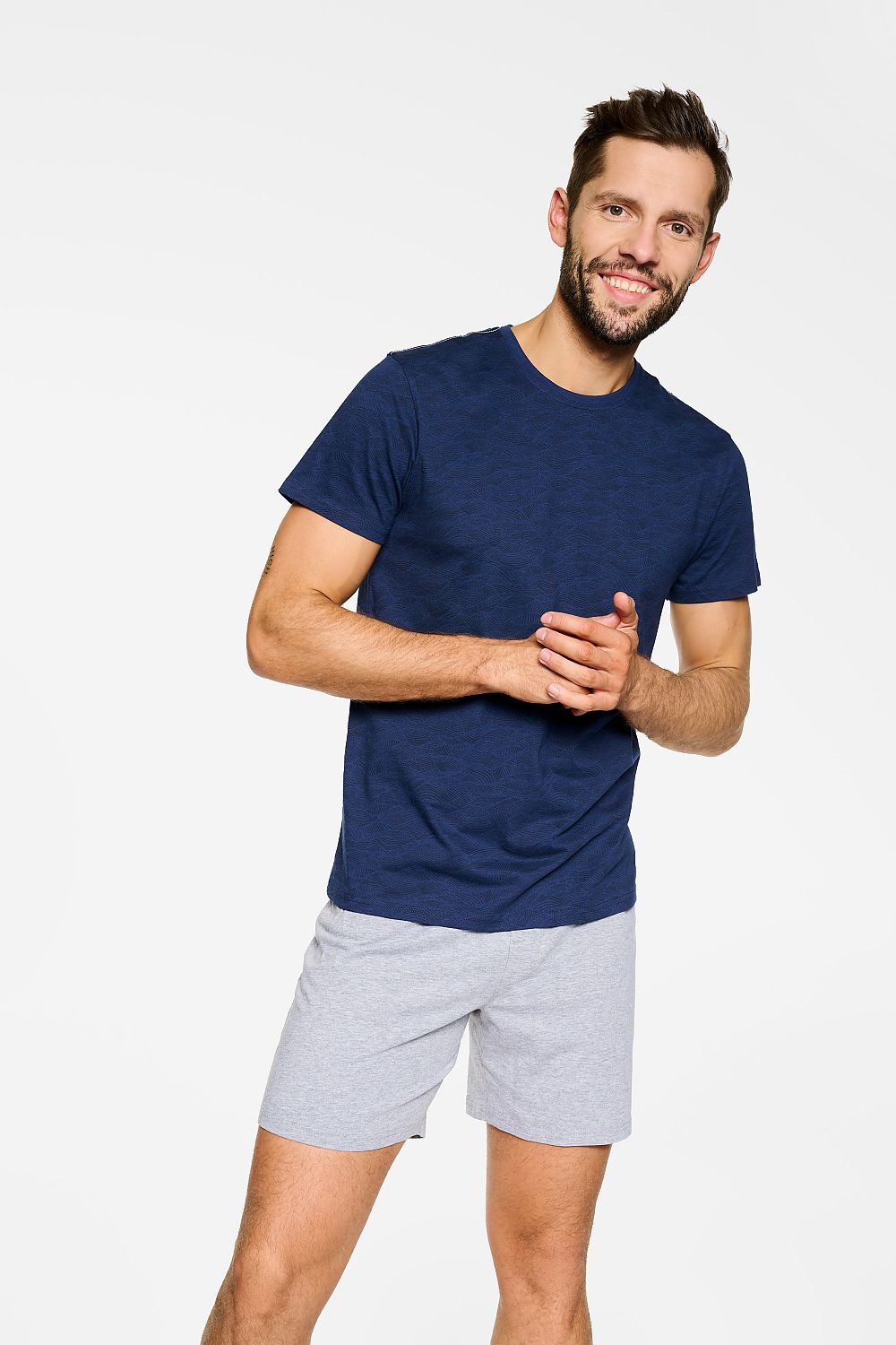   Piżama Męska Model Nutty 39747-59X Navy/Grey - Henderson 