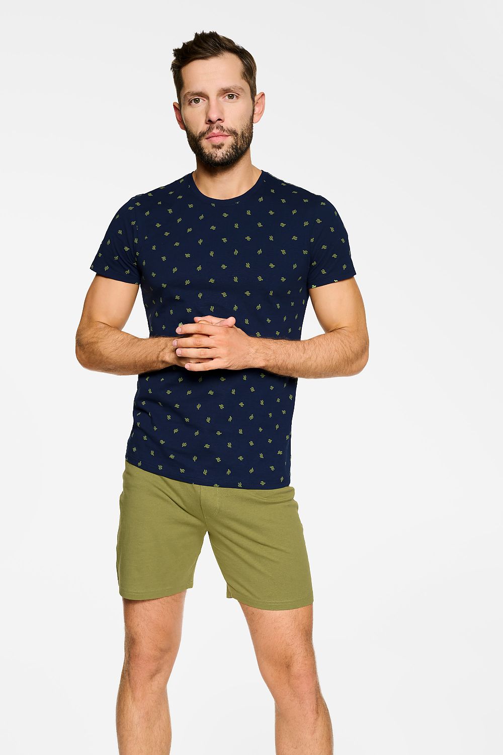   Piżama Męska Model Needle 39730-59X Navy/Green - Henderson 