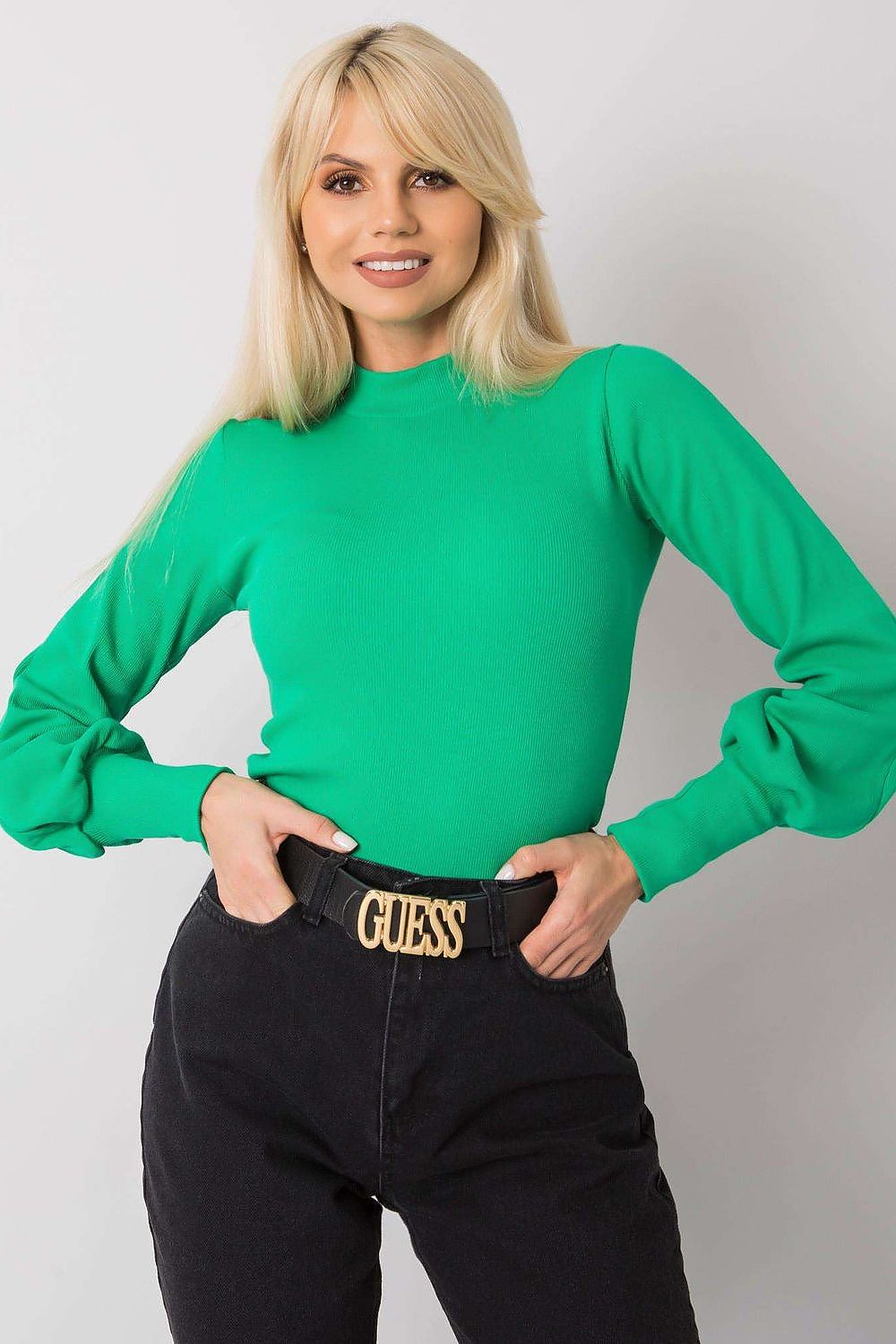   Bluzka Model RV-BZ-5223.15 Green - Rue Paris 