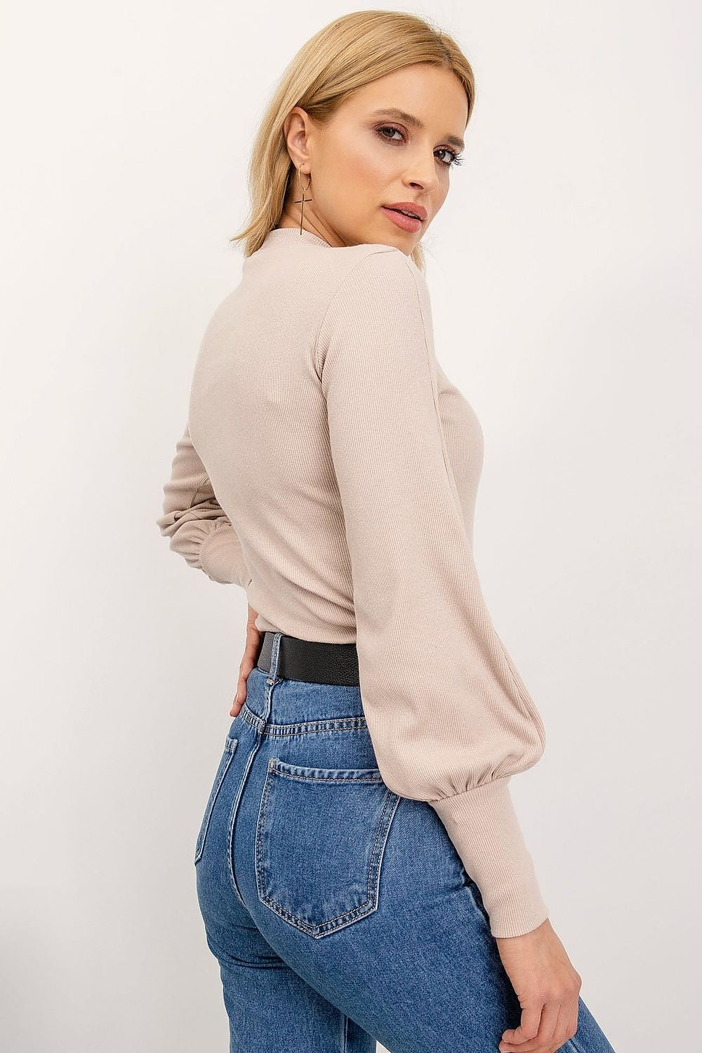   Bluzka Model RV-BZ-5223.15 Beige - Rue Paris 