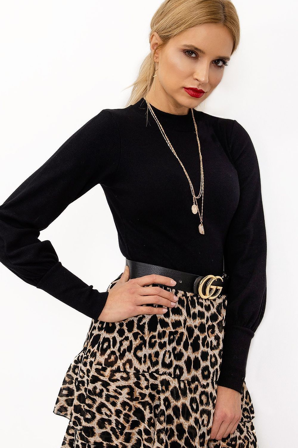   Bluzka Model RV-BZ-5223.15 Black - Rue Paris 