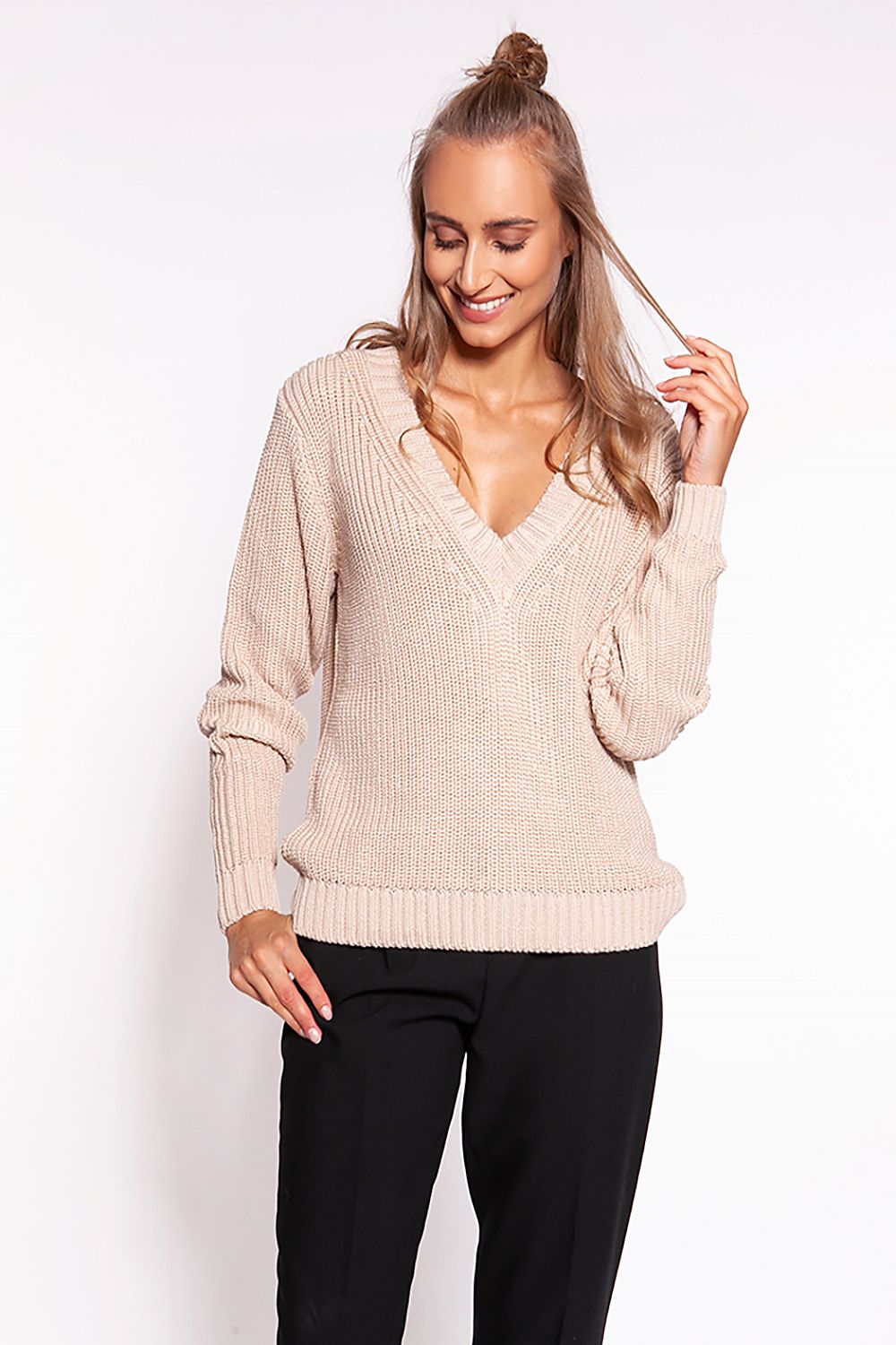   Sweter Damski Model SWE264 Beige - MKM 