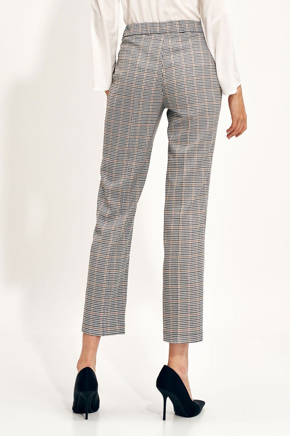  Spodnie Eleganckie spodnie chino w kratę SD74 Kratka - Nife 