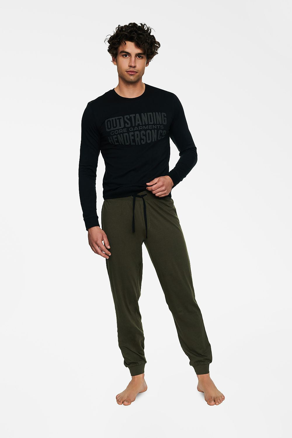   Piżama Męska Model Badge 40040-99X Black/Khaki - Henderson 