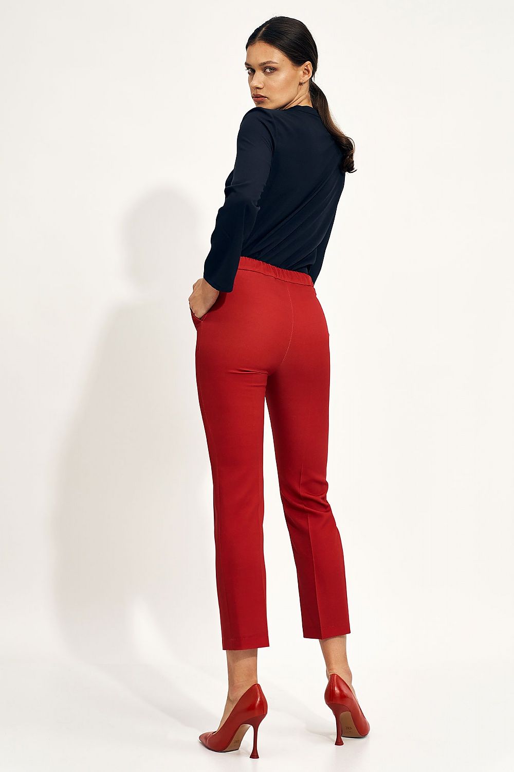  Spodnie Czerwone spodnie chino SD70 Red - Nife 