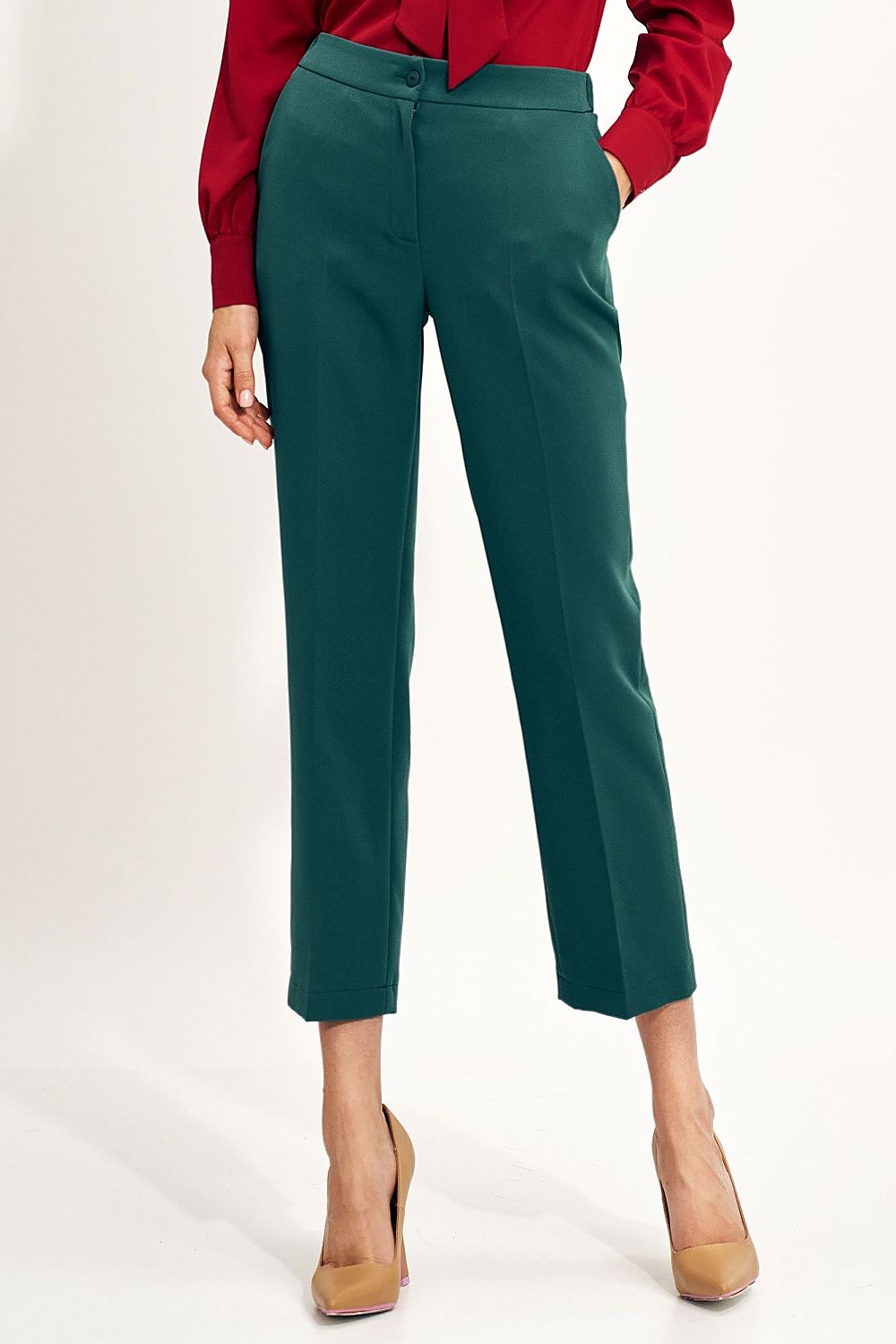  Spodnie Zielone spodnie chino SD70 Green - Nife 