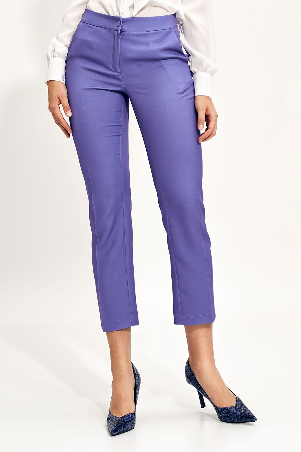  Spodnie Fioletowe spodnie chino SD70 Violet - Nife 