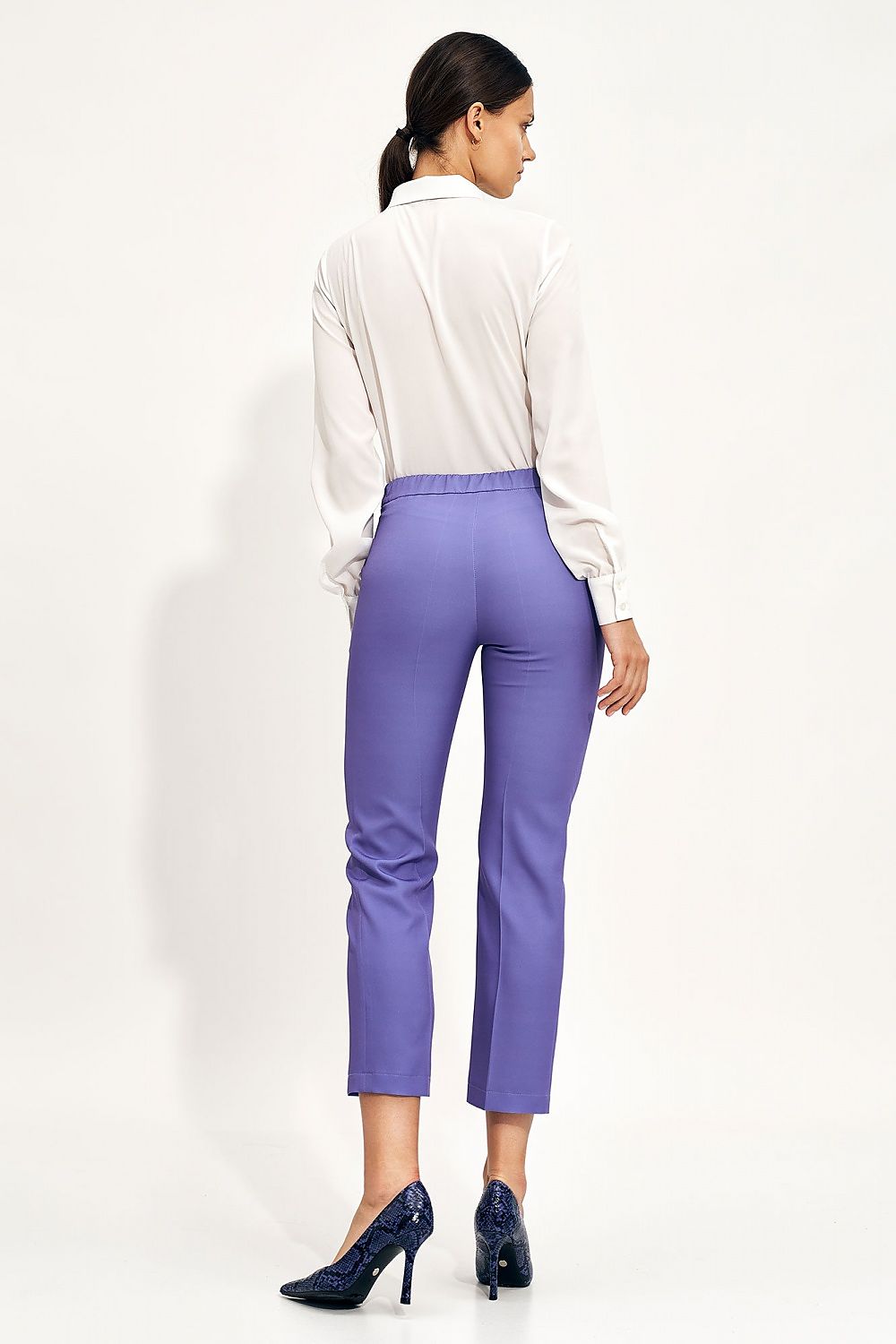  Spodnie Fioletowe spodnie chino SD70 Violet - Nife 