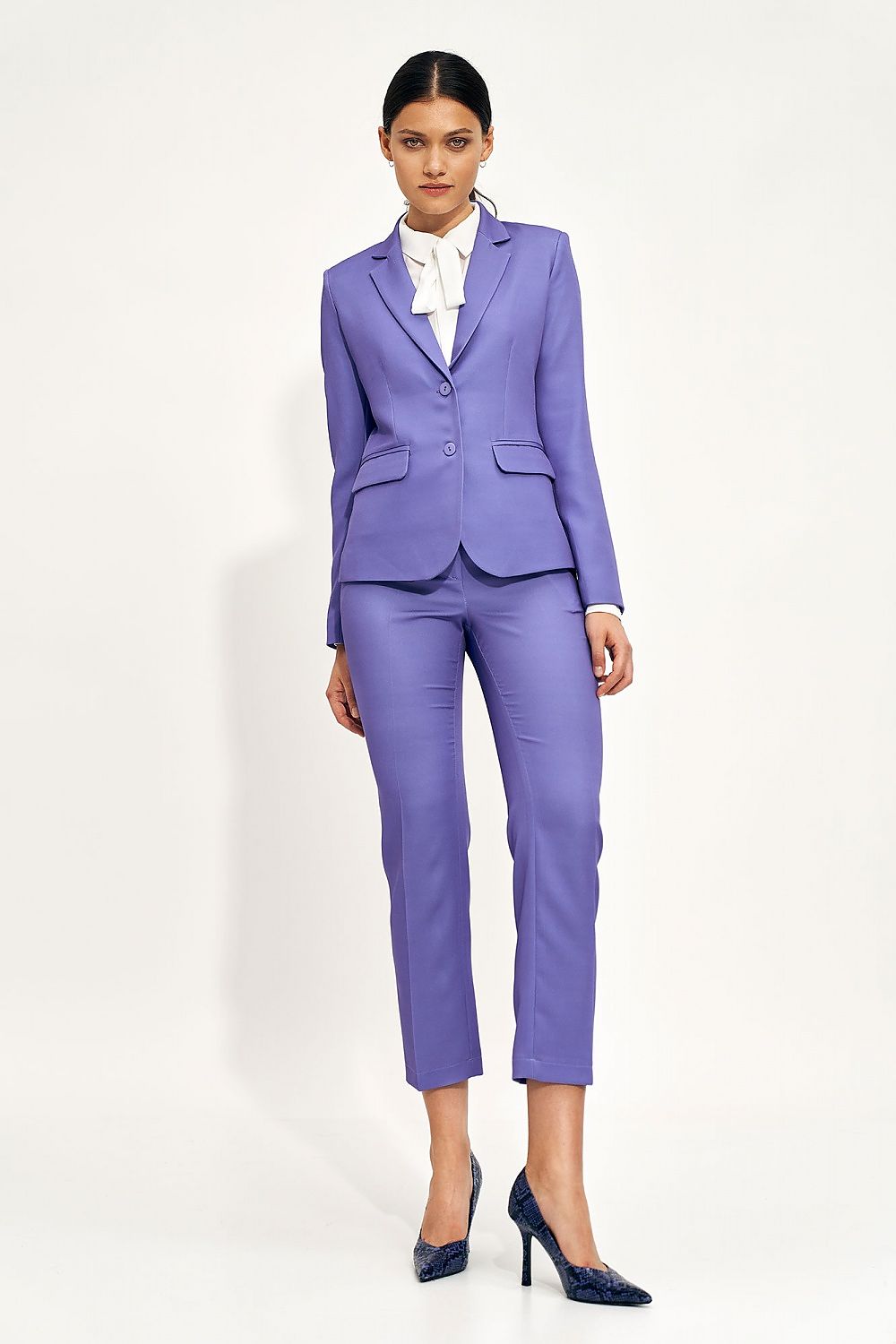  Spodnie Fioletowe spodnie chino SD70 Violet - Nife 