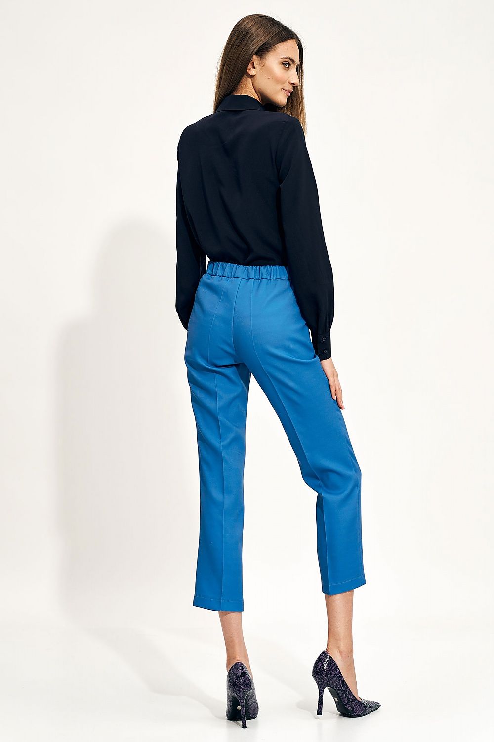 Spodnie Niebieskie spodnie chino SD70 Blue - Nife 