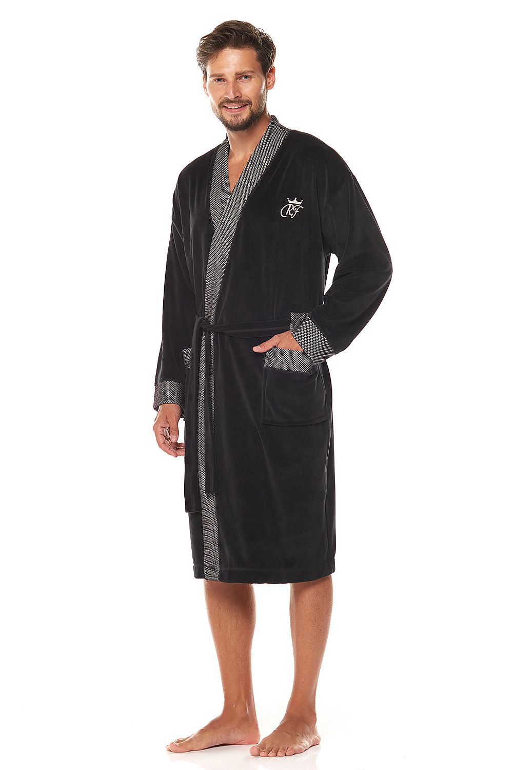   Szlafrok Męski Model Royal 2050 Black - L&L collection 