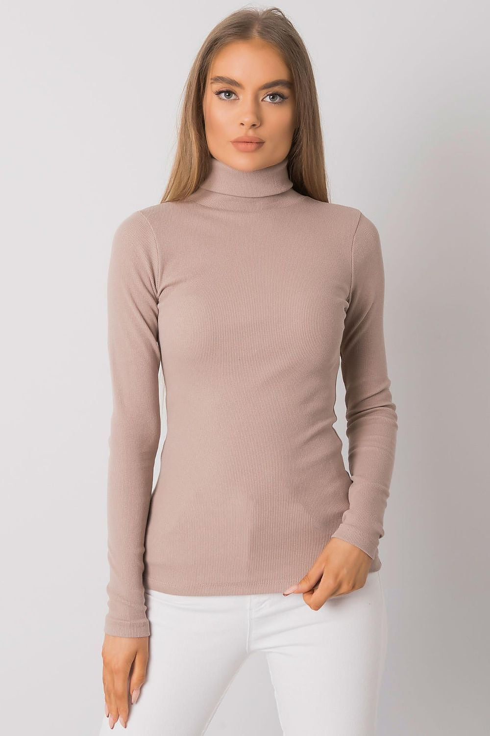   Golf damski Model RV-BZ-7182.01P Dark Beige - Rue Paris 