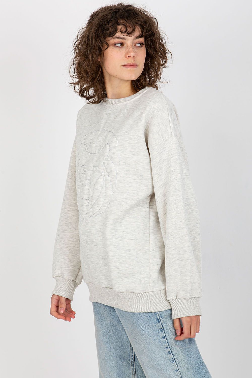   Bluza Damska Model EM-BL-617-4.41P Light Grey - Ex Moda 