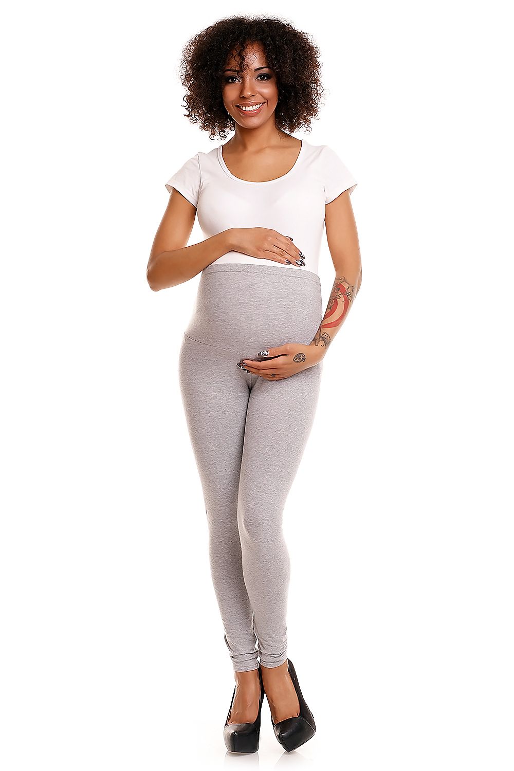   Legginsy Ciążowe Model 1469B Grey - PeeKaBoo 