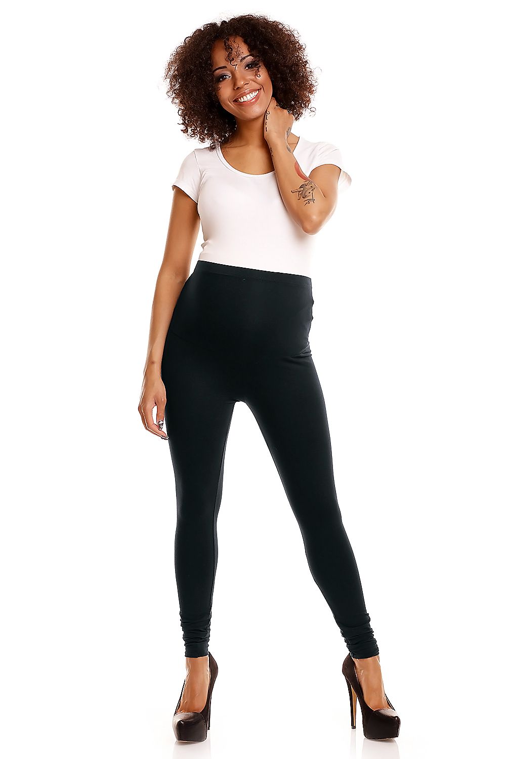   Legginsy Ciążowe Model 1469B Black - PeeKaBoo 