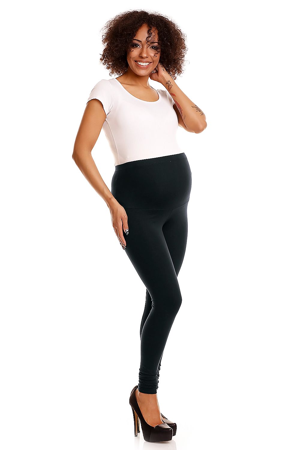   Legginsy Ciążowe Model 1469B Black - PeeKaBoo 