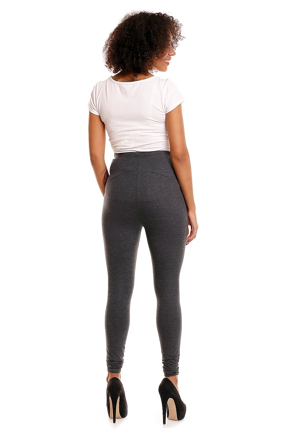   Legginsy Ciążowe Model 1469B Grafit - PeeKaBoo 