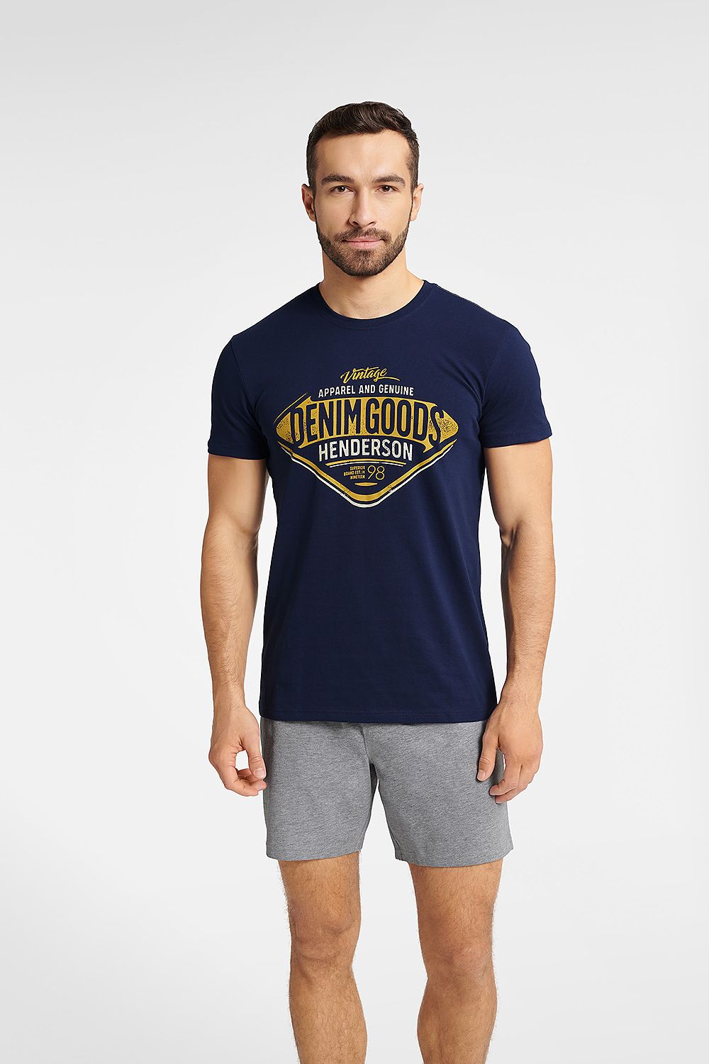   Piżama Męska Model Fact 40673-59X Navy Melange - Henderson 