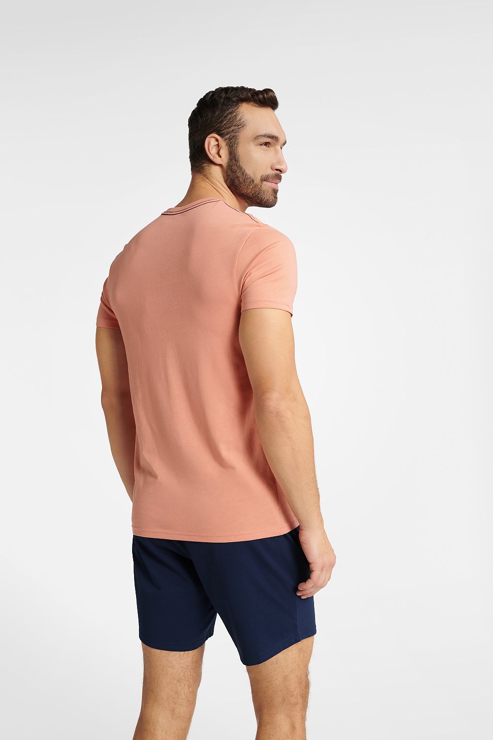   Piżama Męska Model Fearless 40685-24X Brzoskwinia/Navy - Henderson 