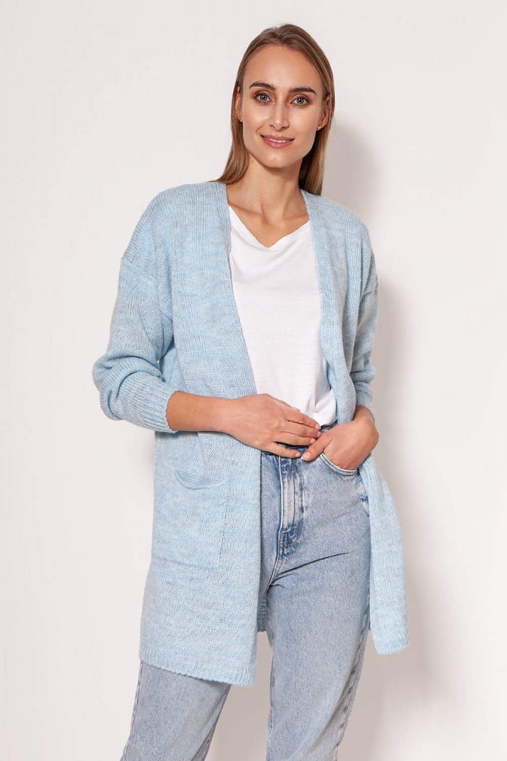  Sweter Kardigan Model PA013 Błękit - MKM 