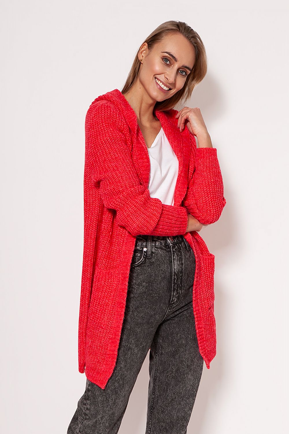  Sweter Kardigan Model PA018 Coral - MKM 