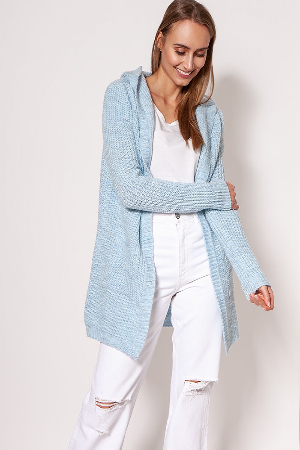  Sweter Kardigan Model PA018 Błękit - MKM 