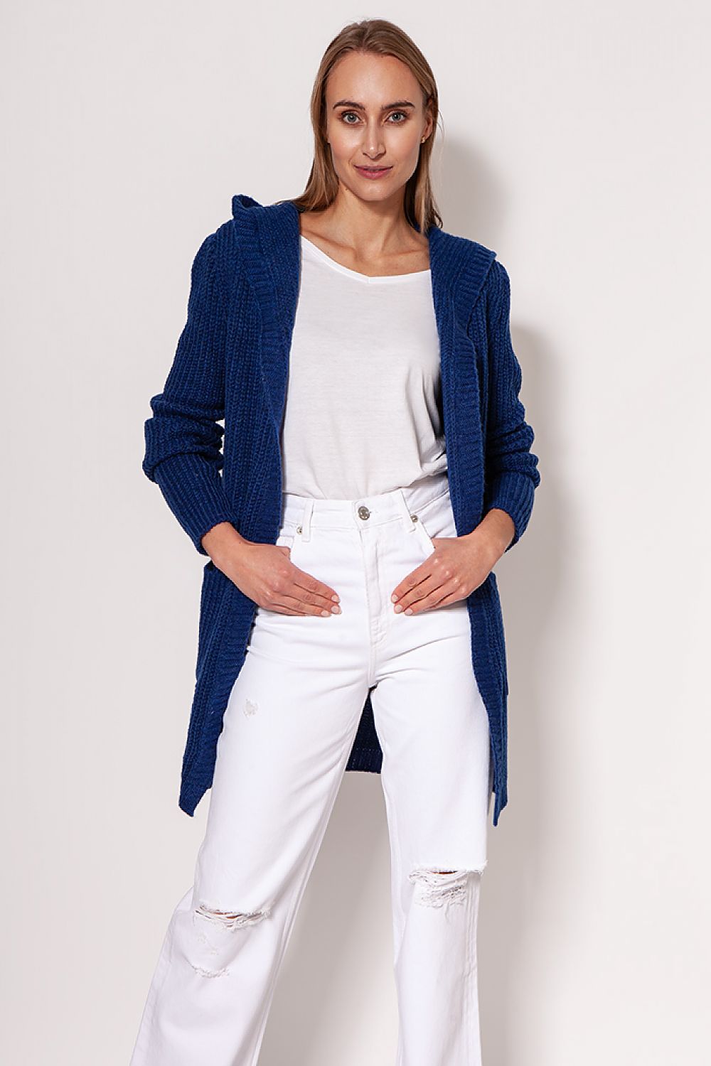  Sweter Kardigan Model PA018 Cobalt - MKM 