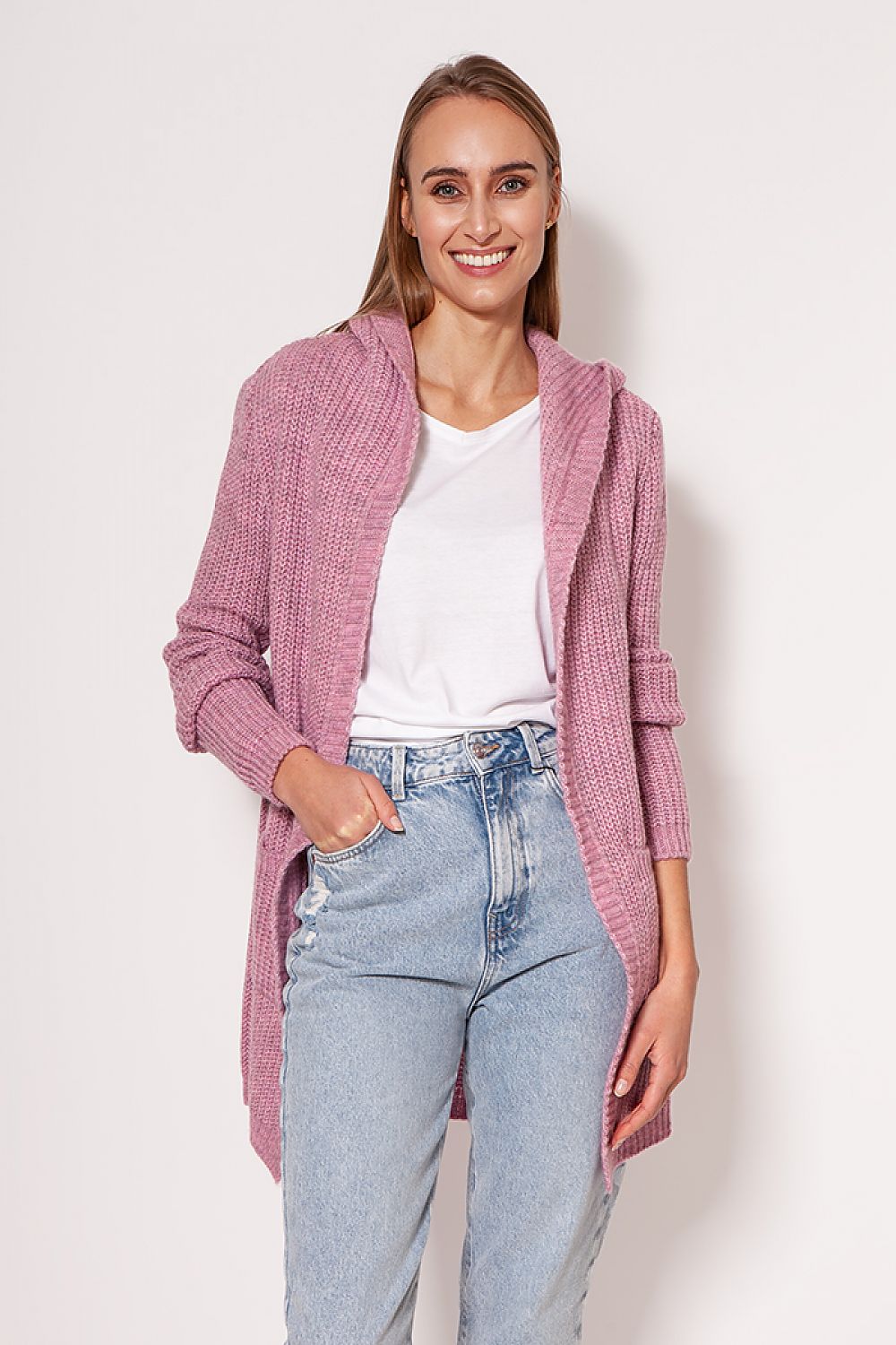  Sweter Kardigan Model PA018 Pink - MKM 