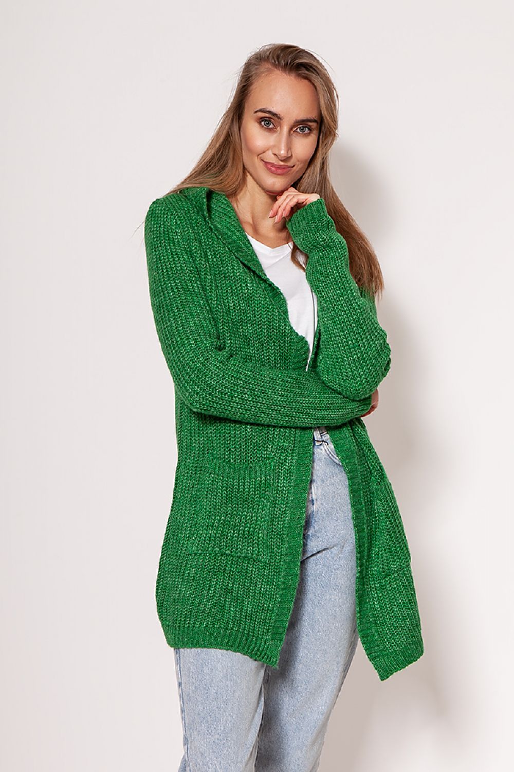  Sweter Kardigan Model PA018 Green - MKM 