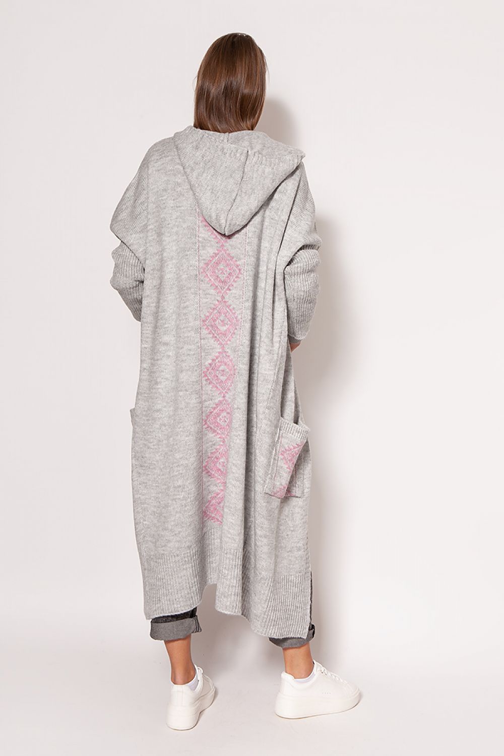  Sweter Kardigan Model PA020 Light Grey - MKM 