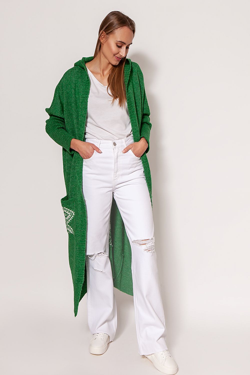  Sweter Kardigan Model PA020 Green - MKM 