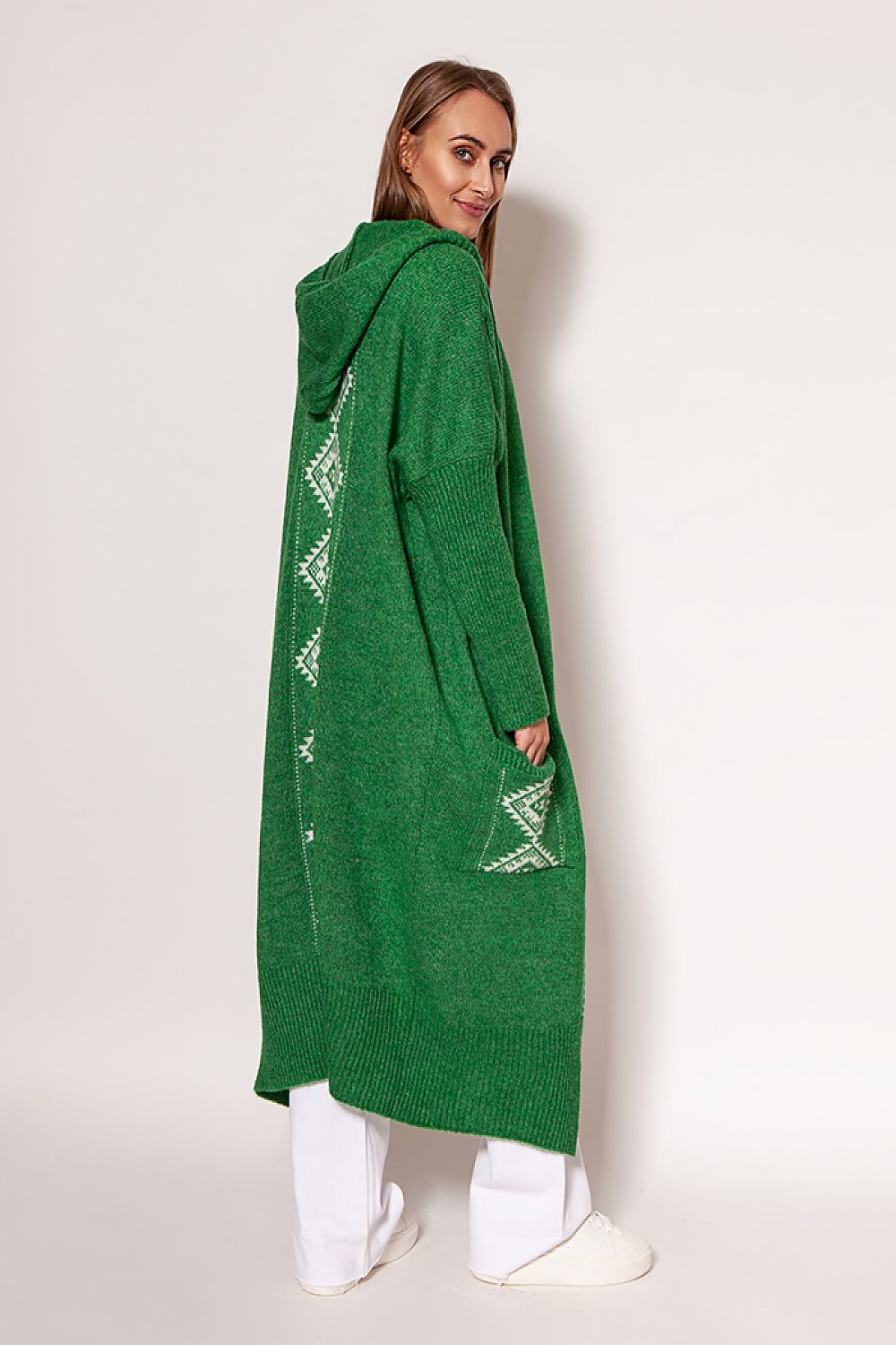 Sweter Kardigan Model PA020 Green - MKM 