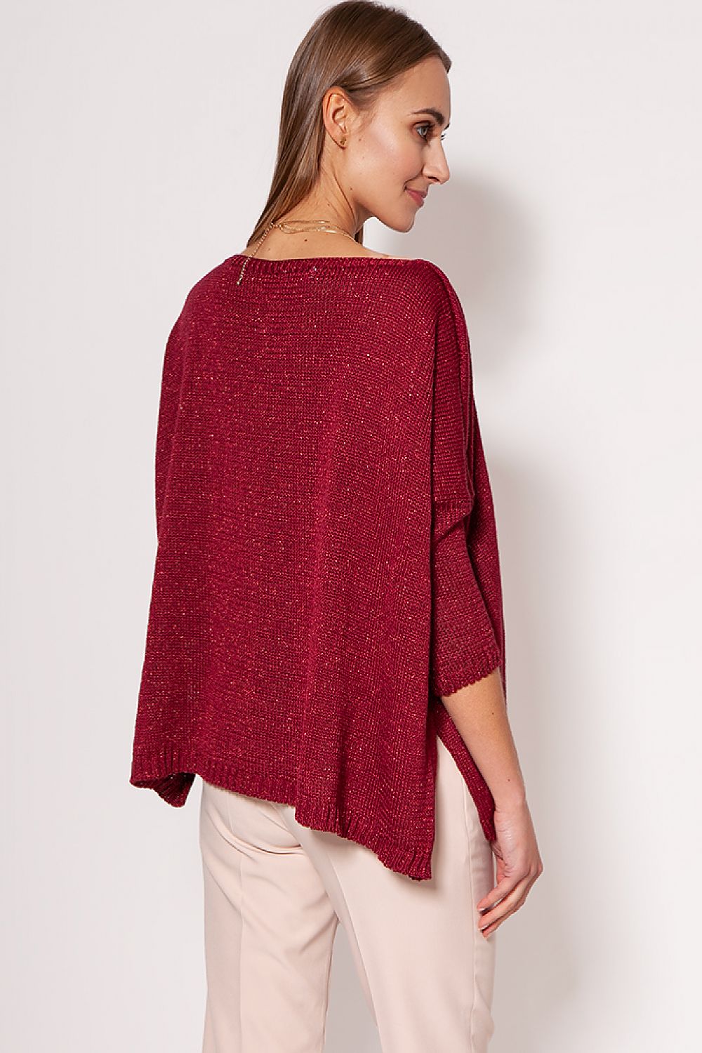  Sweter Damski Model SWE040 Bordo - MKM 