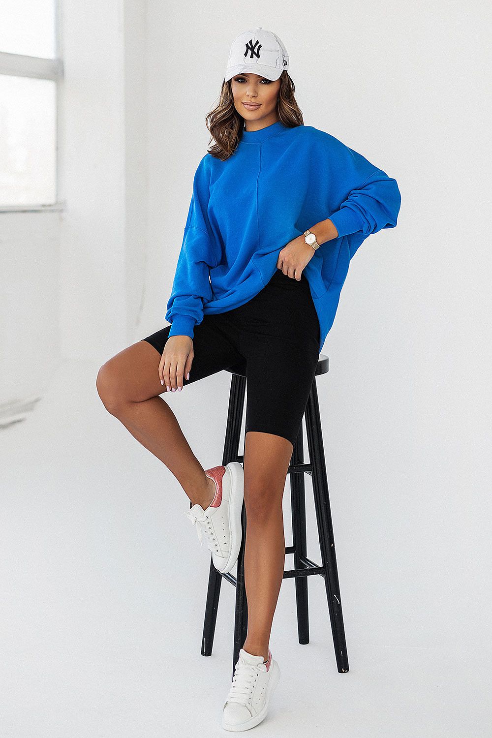   Bluza Damska Model Simple D27 Blue - IVON 