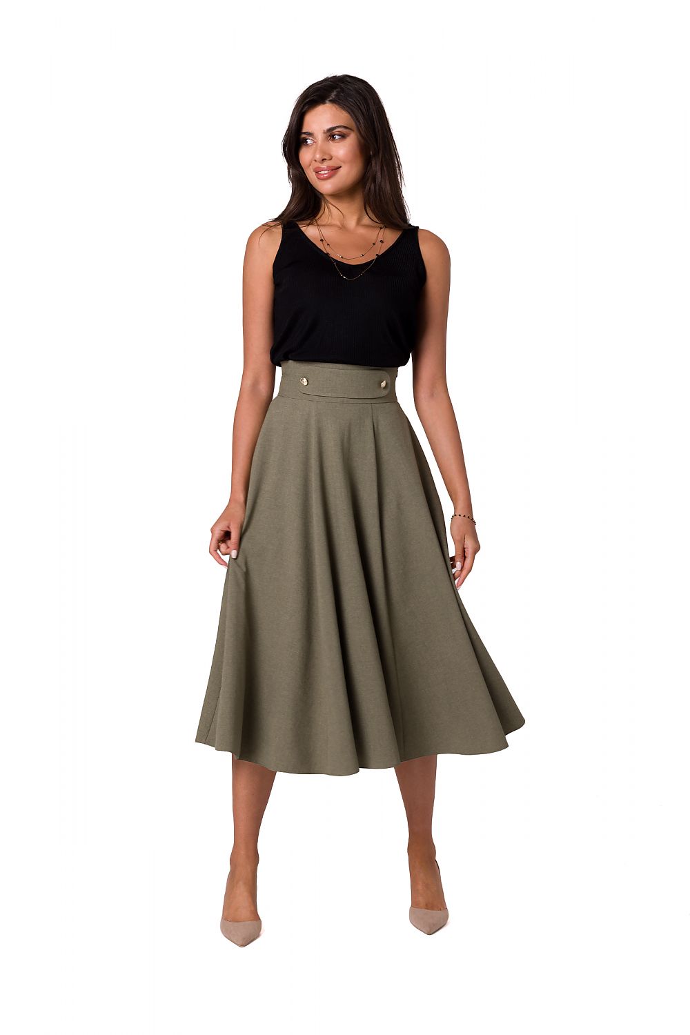  Spódnica Model B265 Oliwka - BeWear 