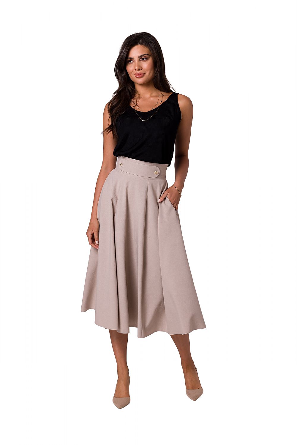  Spódnica Model B265 Beige - BeWear 