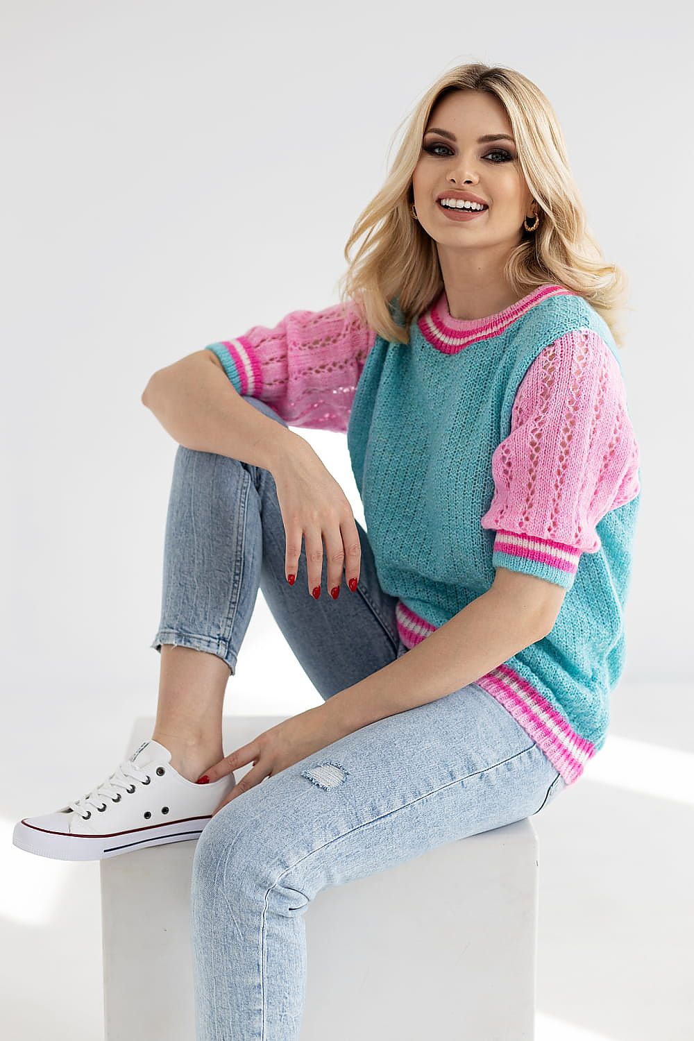   Sweter Damski Model 30093 Dark Mint - PeeKaBoo 