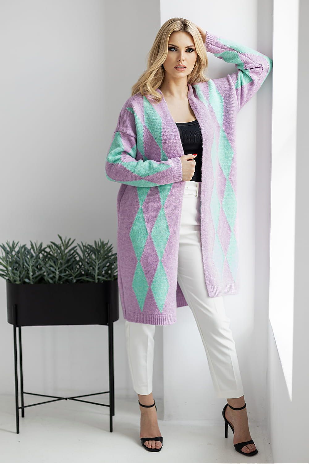  Sweter Kardigan Model 30092 Lila - PeeKaBoo 