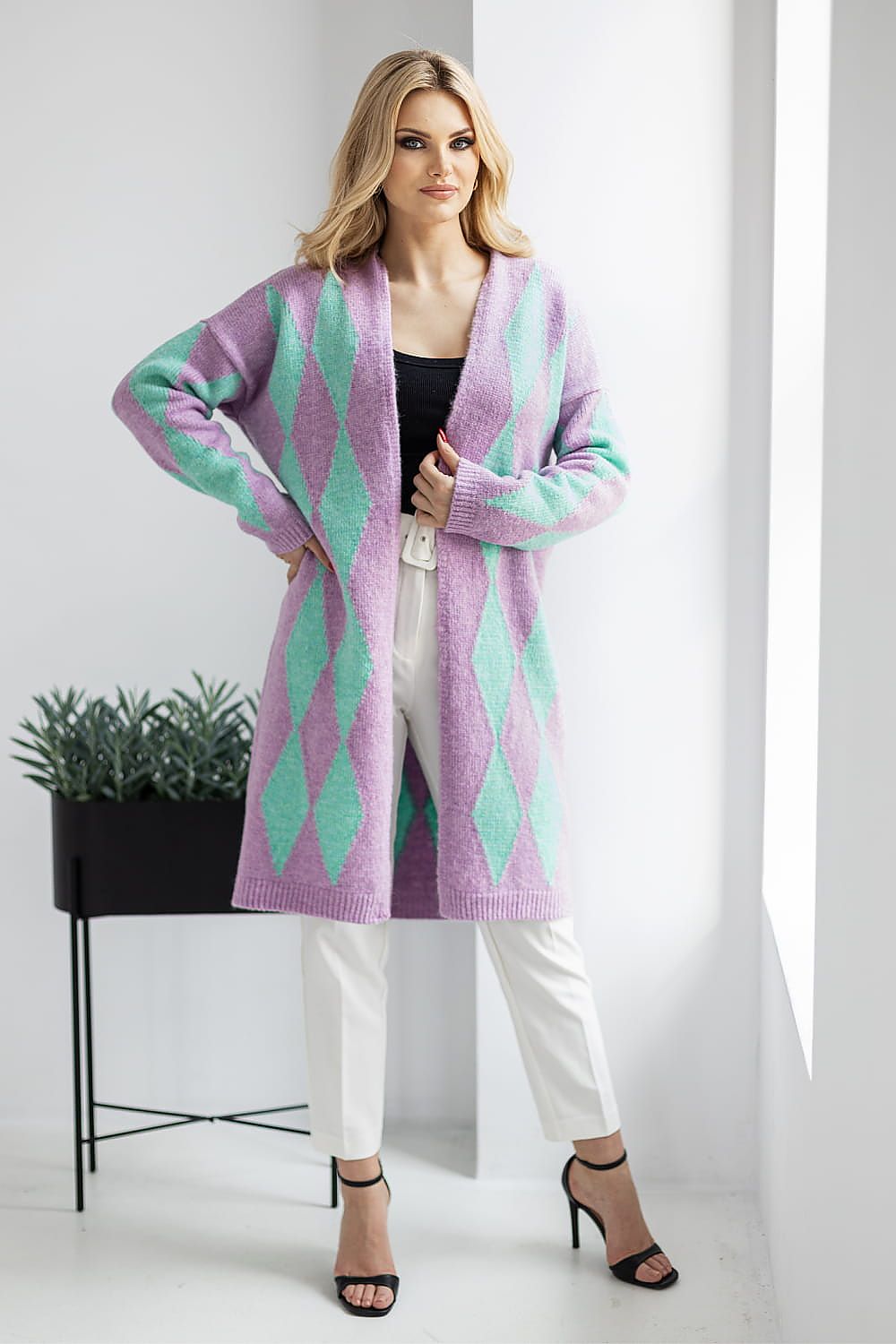  Sweter Kardigan Model 30092 Lila - PeeKaBoo 