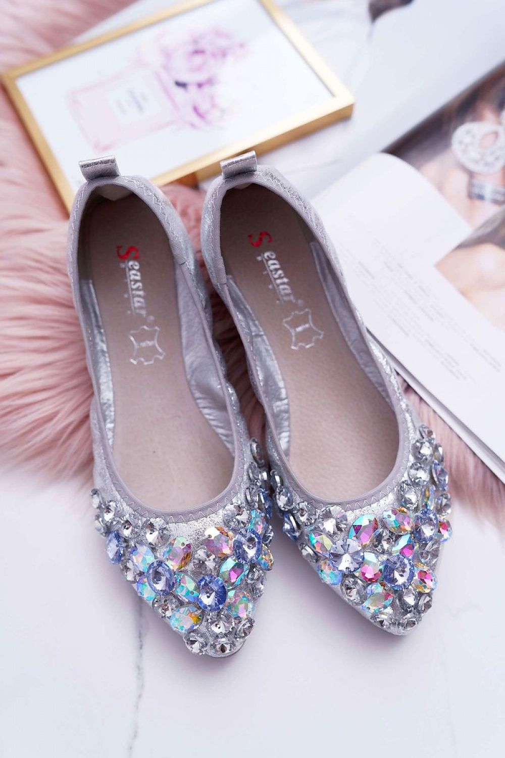   Baleriny Model Crystal C87 Silver - Step in style 