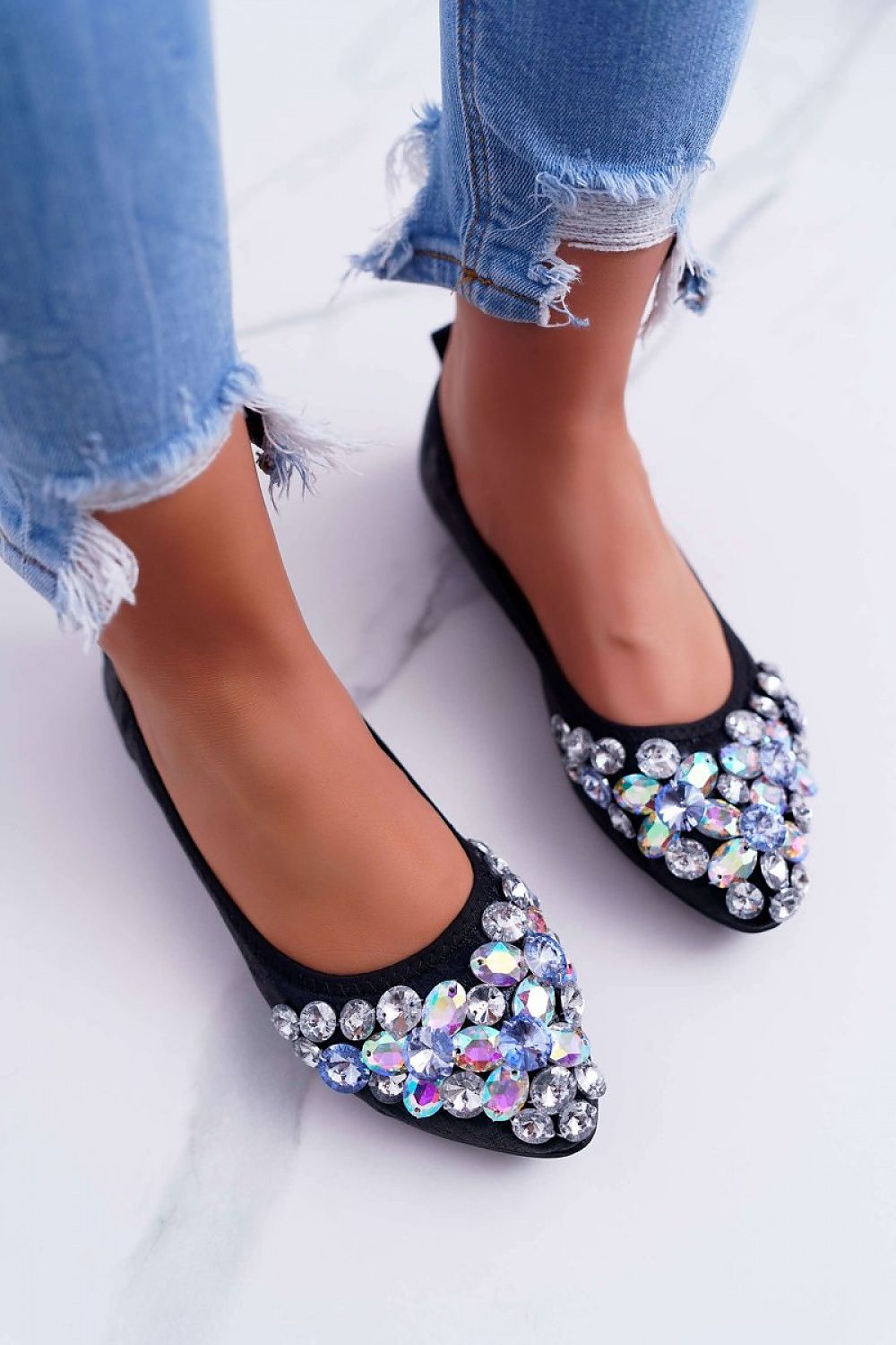   Baleriny Model Crystal C87 Black - Step in style 