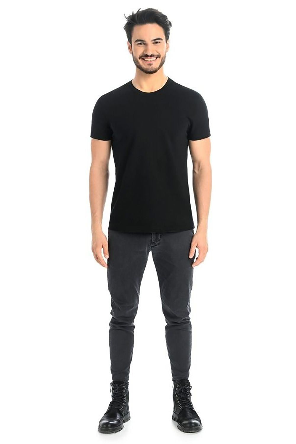   T-shirt Męski Model Luca 1502 Black - Teyli 