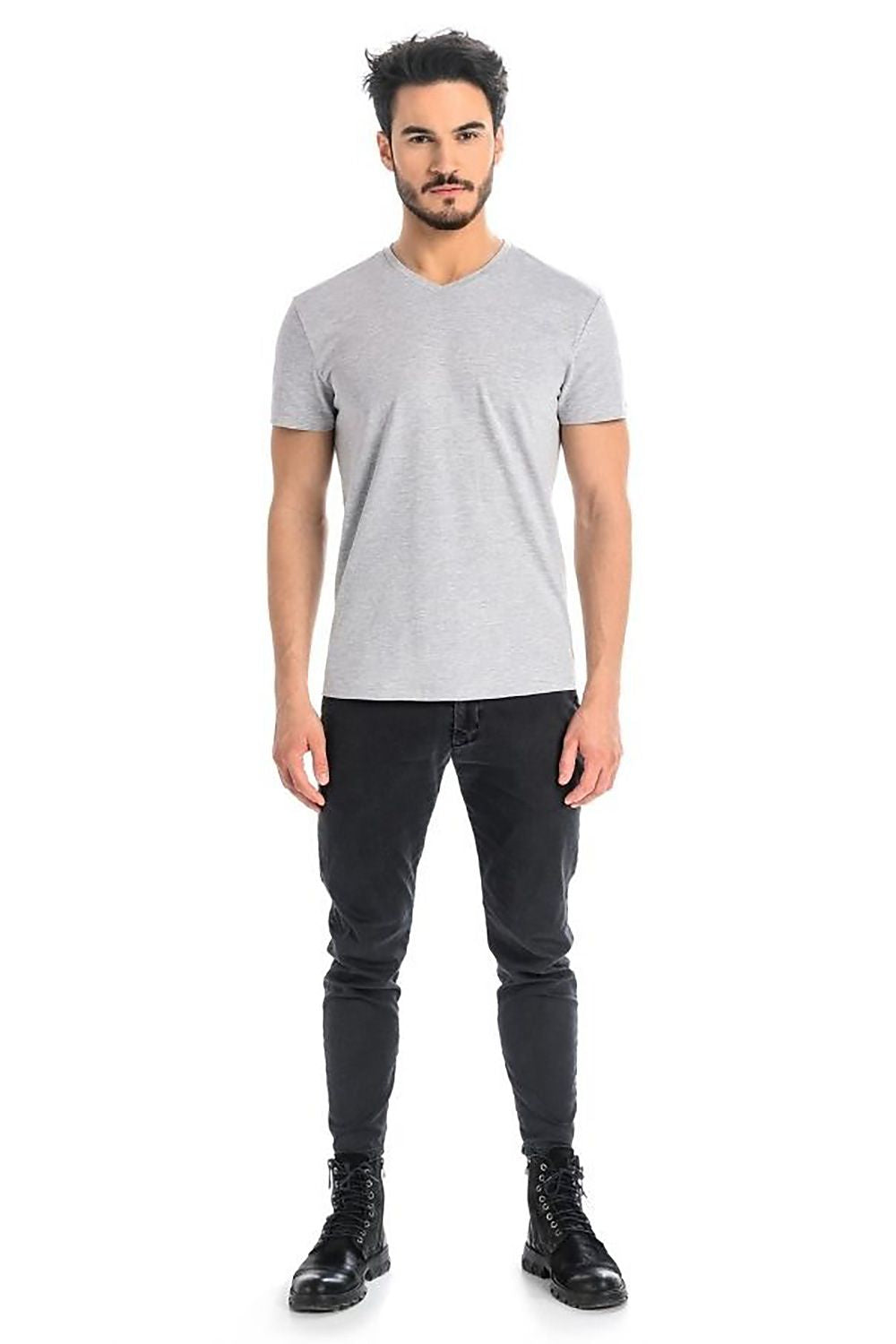   T-shirt Męski Model Dany V 1503 Grey - Teyli 