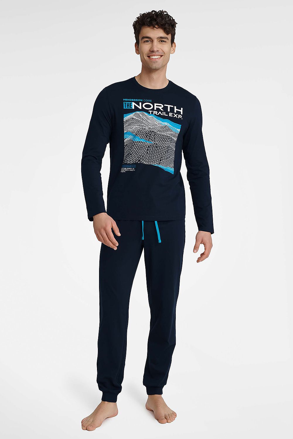   Piżama Męska Model Icicle 40953-59X Navy - Henderson 