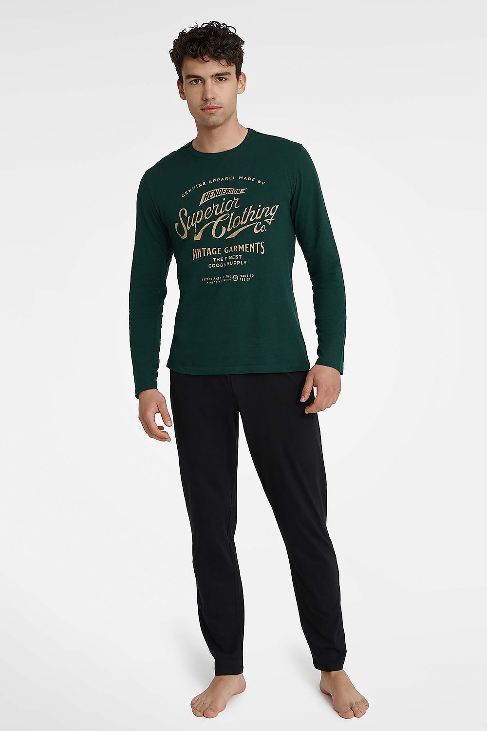   Piżama Męska Model Imress 40952-79X Dark Green/Black - Henderson 