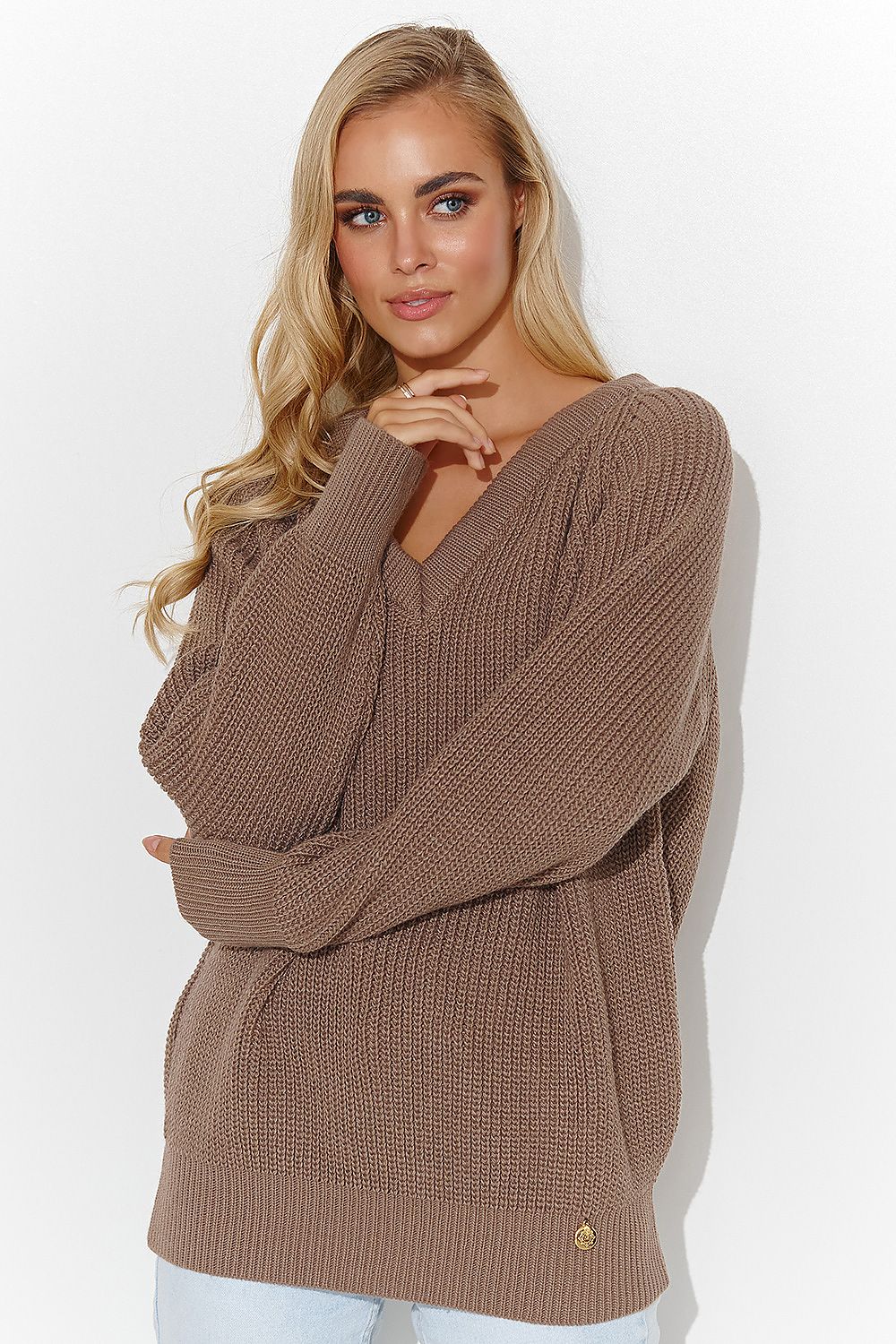   Sweter Damski Model S140 Cappuccino - Makadamia 