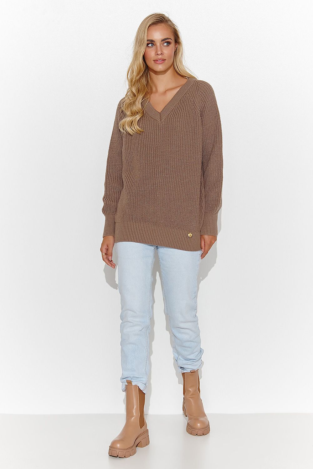   Sweter Damski Model S140 Cappuccino - Makadamia 