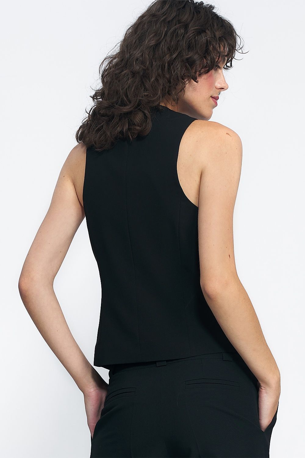   Czarna garniturowa kamizelka KA03 Black - Nife 