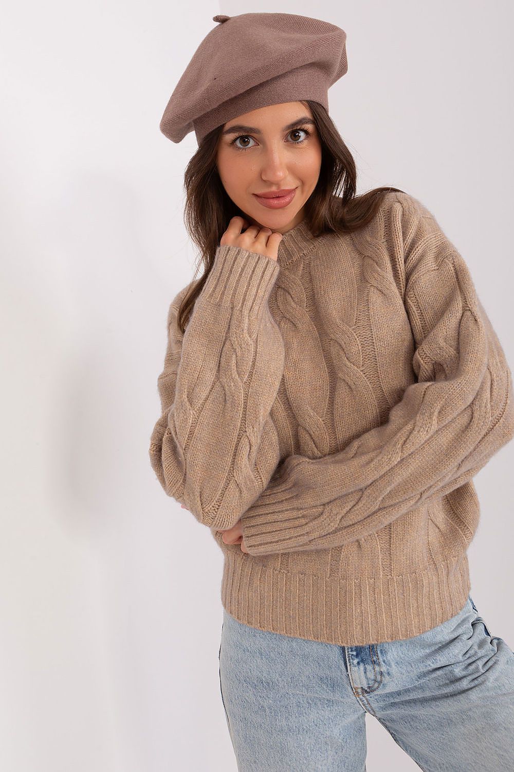   Beret Model AT-CZ-231305.82P Dark Beige - AT 